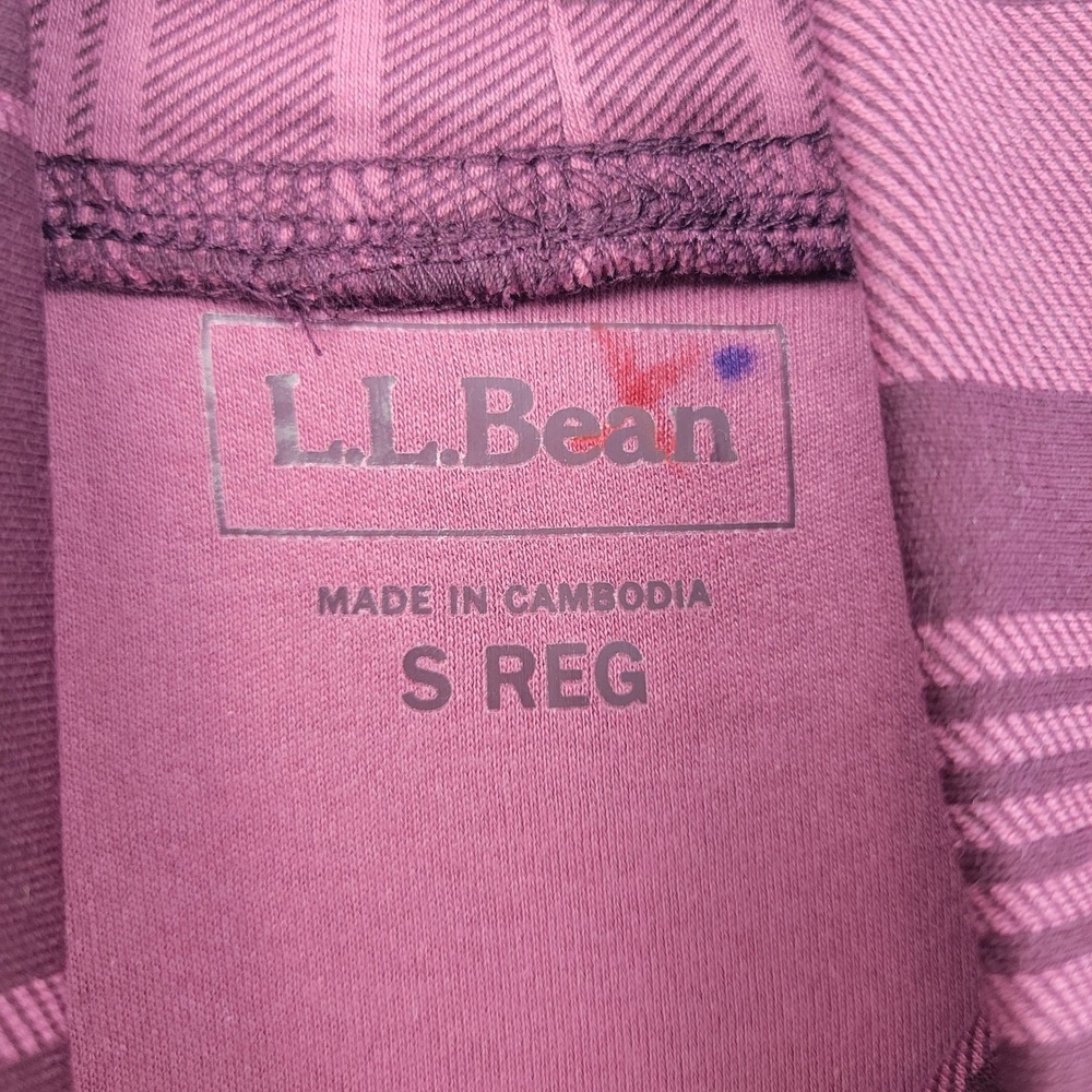 LL Bean Womens Interlock‎ Turtleneck Womens Small Top Plum Pink Plaid 523747 - Picture 7 of 12
